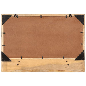 Specchio con Ripiano 80x8x55 cm Vetro e Legno Massello di Mango