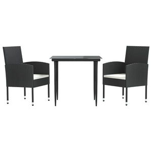 Set da Pranzo da Giardino 3 pz in Polyrattan e Acciaio 3203304