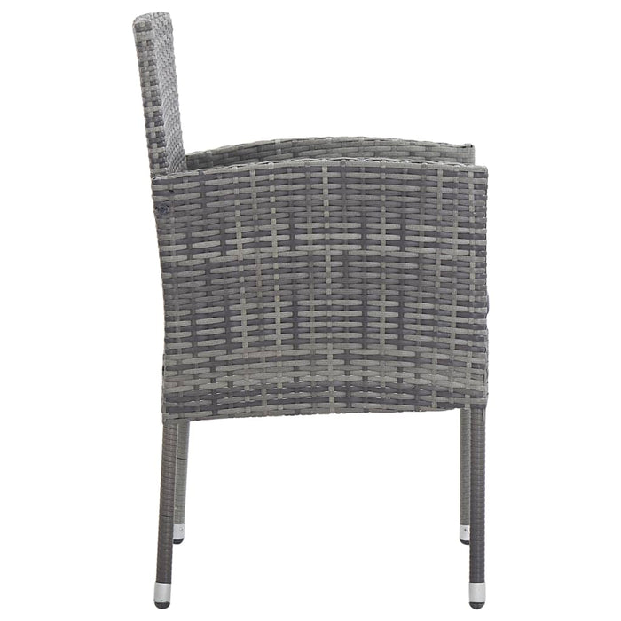 Set da Pranzo da Giardino 5 pz Nero Grigio Polyrattan e Acciaio 3203324
