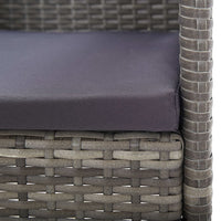 Set da Pranzo da Giardino 7 pz Nero Grigio Polyrattan e Acciaio 3203325