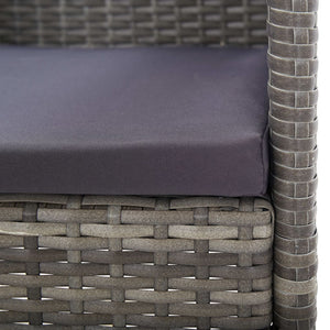 Set da Pranzo da Giardino 7 pz Nero Grigio Polyrattan e Acciaio 3203325