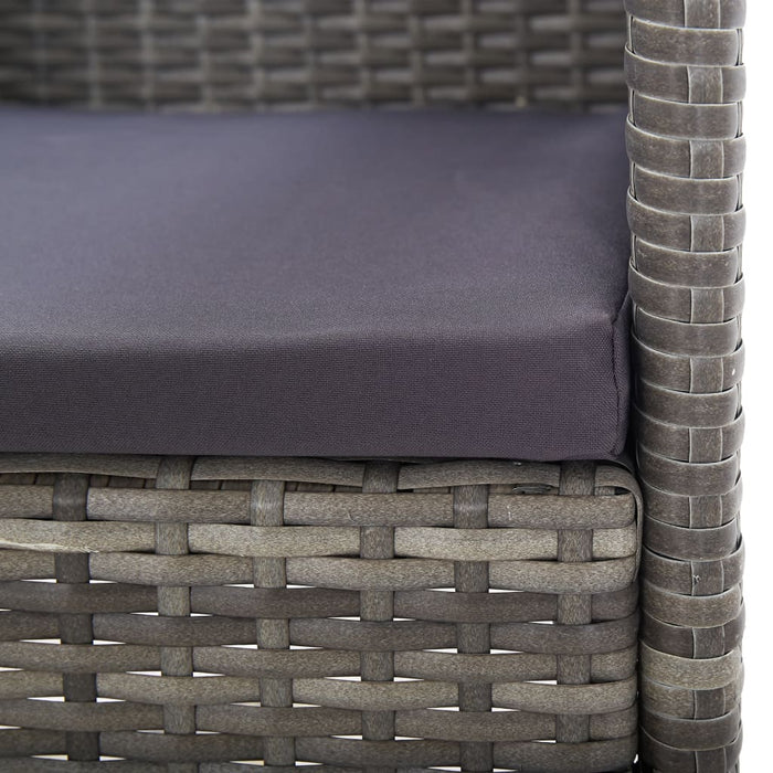Set da Pranzo da Giardino 5 pz Nero Grigio Polyrattan e Acciaio 3203330