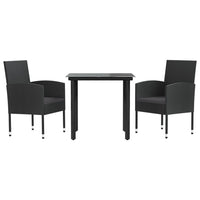 Set da Pranzo da Giardino 3 pz in Polyrattan e Acciaio 3203344