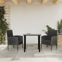 Set da Pranzo da Giardino 3 pz in Polyrattan e Acciaio 3203344