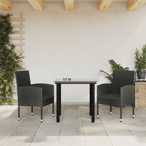 Set da Pranzo da Giardino 3 pz in Polyrattan e Acciaio 3203344