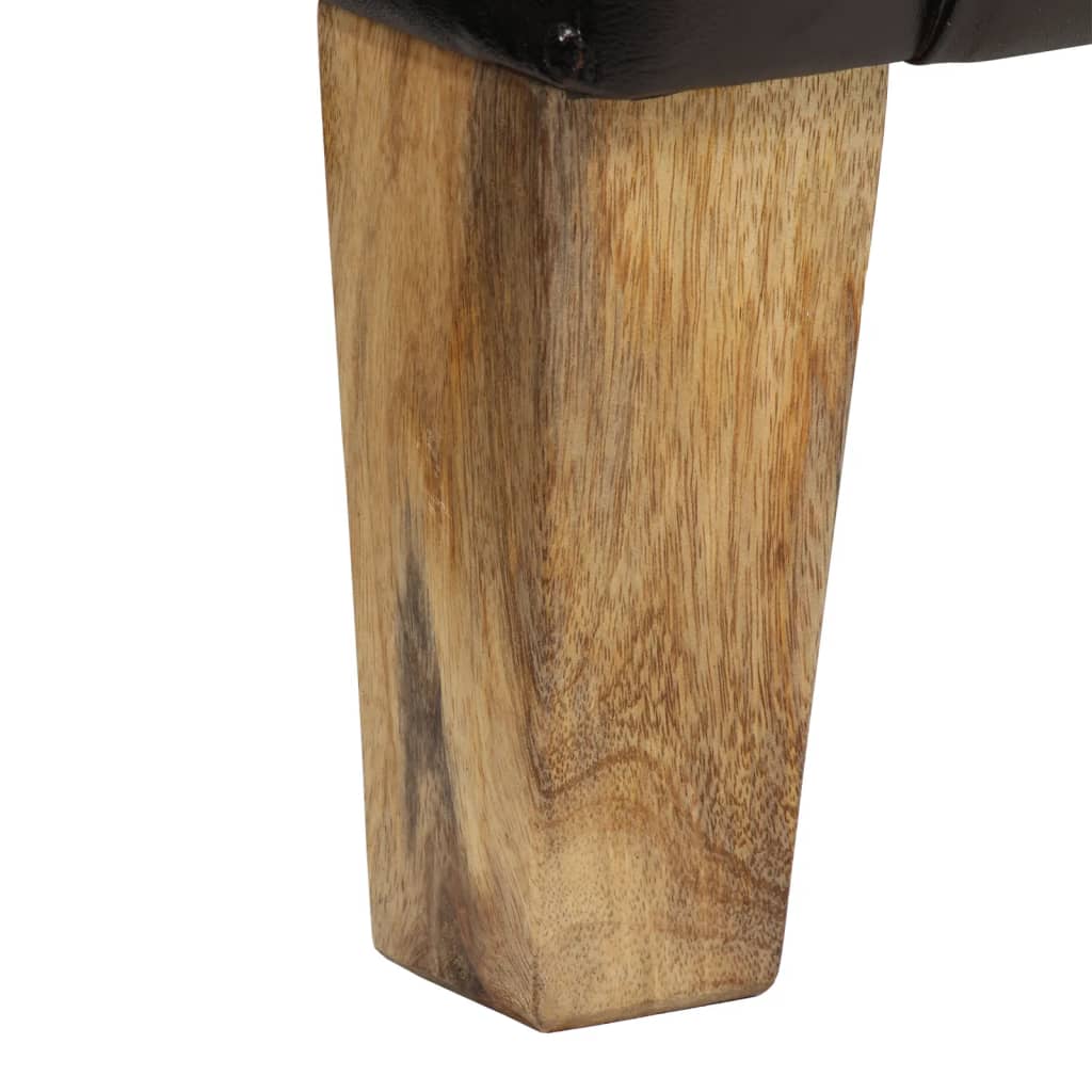 vidaXL Poltrona Cabriolet Nera in Vera Pelle