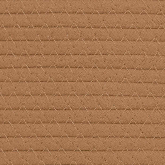 Cestini Portaoggetti 2pz Marrone e Bianco Ø24x18 cm in Cotone