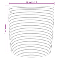 Cestini Portaoggetti 2pz Marrone e Bianco Ø28x28 cm in Cotone 358460