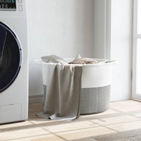 Cesto per Biancheria Grigio e Bianco Ã˜55x36 cm in Cotonecod mxl 84706