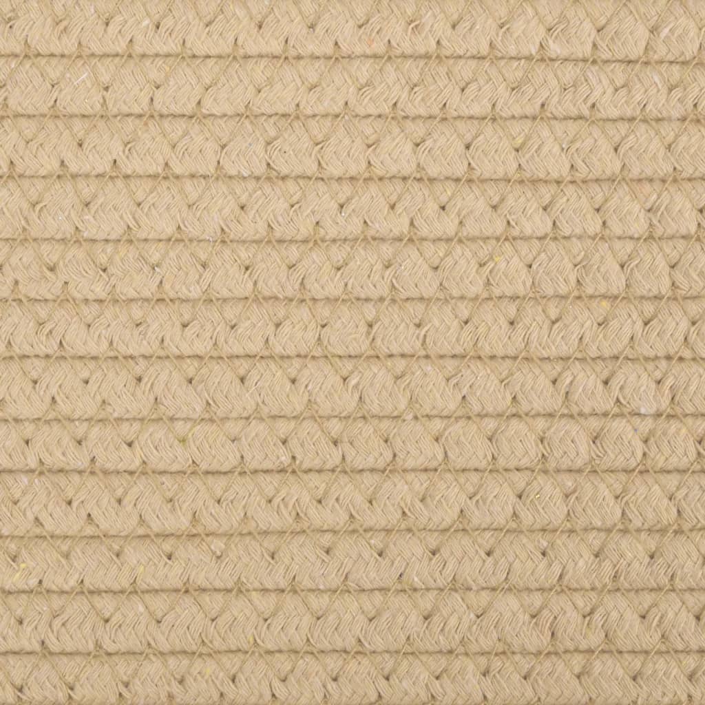 Cesto per Biancheria Beige e Bianco Ø55x36 cm in Cotone 358471