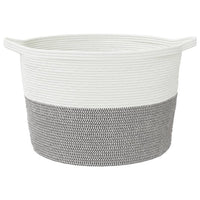 Cesto per Biancheria Grigio e Bianco Ø60x36 cm in Cotone 358474