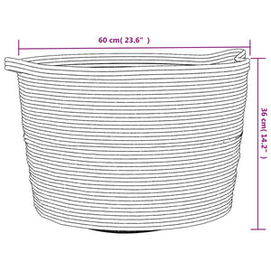 Cesto per Biancheria Grigio e Bianco Ø60x36 cm in Cotone 358474