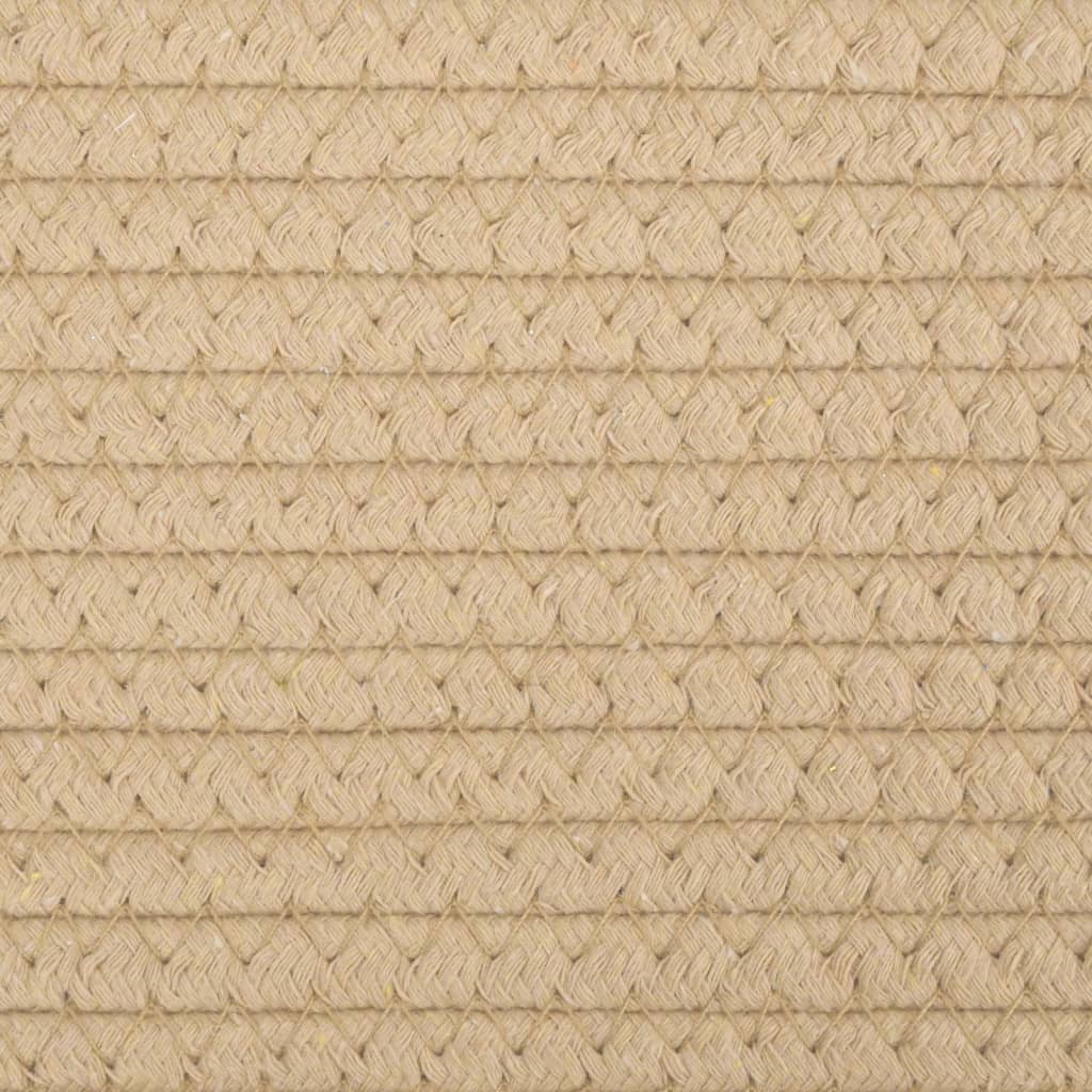 Cesto per Biancheria Beige e Bianco Ø60x36 cm in Cotone
