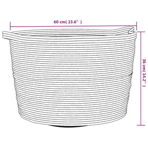 Cesto per Biancheria Beige e Bianco Ø60x36 cm in Cotone 358475