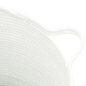 Cestino Portaoggetti Bianco Ø38x36 cm in Cotone 358477