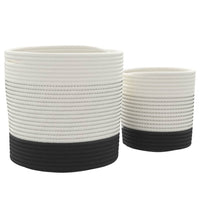 Cestini Portaoggetti 2pz Bianco e Nero in Cotone 358478