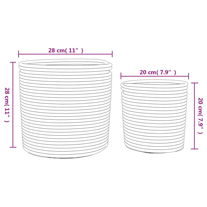 Cestini Portaoggetti 2pz Bianco e Nero in Cotone 358478