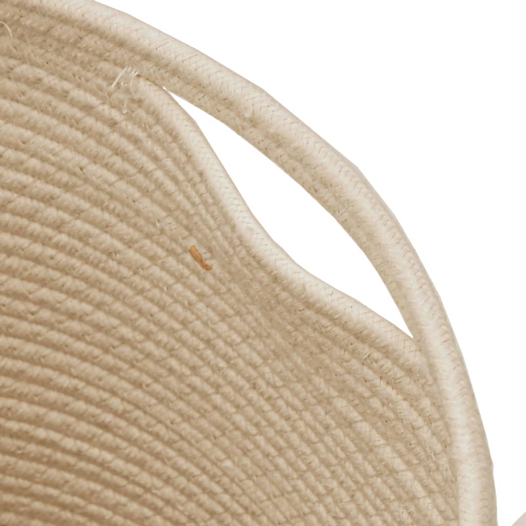 Cestino Portaoggetti con Coperchio Nero e Beige Ø37x50cm Cotone 358479