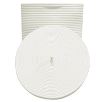 vidaXL Cestino Portaoggetti Coperchio Marrone e Bianco Ø37x50cm Cotone