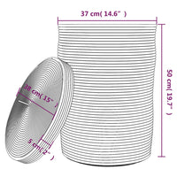 vidaXL Cestino Portaoggetti Coperchio Marrone e Bianco Ø37x50cm Cotone