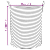 Cestino Portaoggetti Grigio e Bianco Ø38x46 cm in Cotone 358481