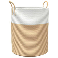 Cestino Portaoggetti Beige e Bianco Ã˜38x46 cm in Cotonecod mxl 132629