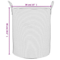 Cestino Portaoggetti Marrone e Bianco Ø38x46 cm in Cotone 358484