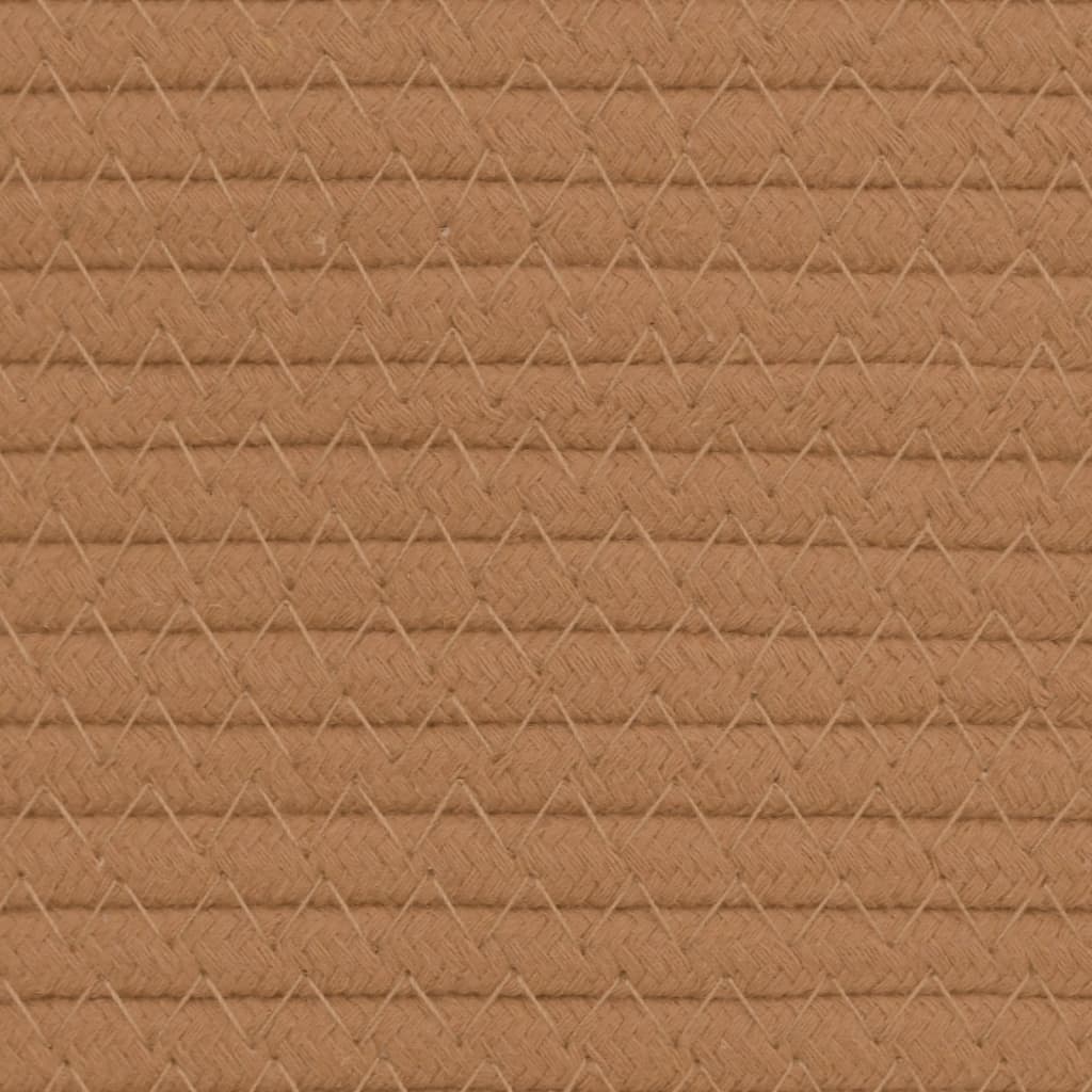 Cestino Portaoggetti Marrone e Bianco Ø49x65 cm in Cotone 358493