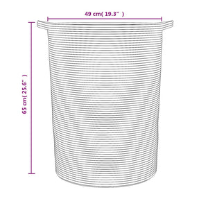 Cestino Portaoggetti Marrone e Bianco Ø49x65 cm in Cotone 358493