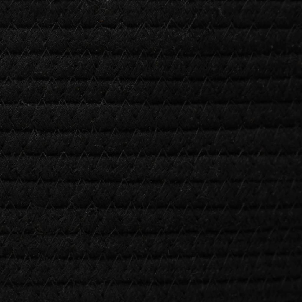Cestino Portaoggetti Nero e Bianco Ø49x65 cm in Cotone 358495