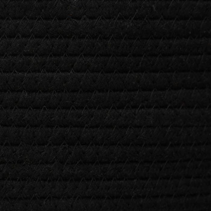 Cestino Portaoggetti Nero e Bianco Ø49x65 cm in Cotone 358495