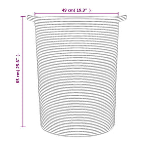 Cestino Portaoggetti Nero e Bianco Ø49x65 cm in Cotone 358495
