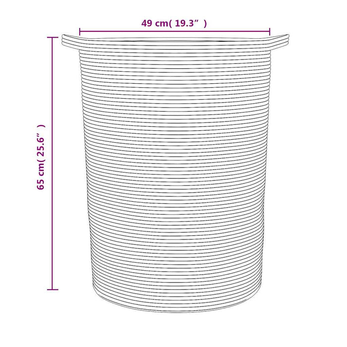 Cestino Portaoggetti Nero e Bianco Ø49x65 cm in Cotone 358495