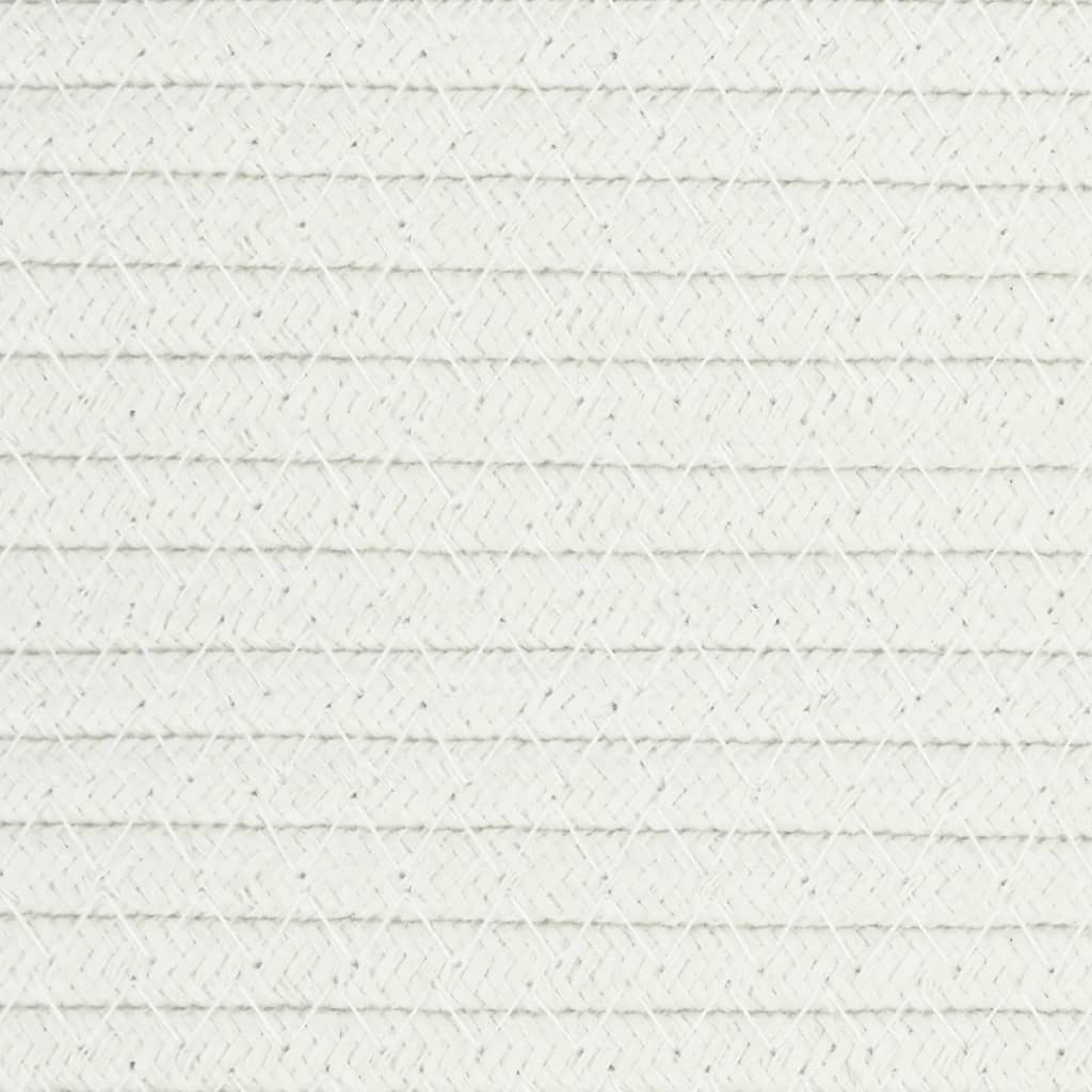 Cestino Portaoggetti Coperchio Marrone e Bianco Ø40x35cm Cotone 358500