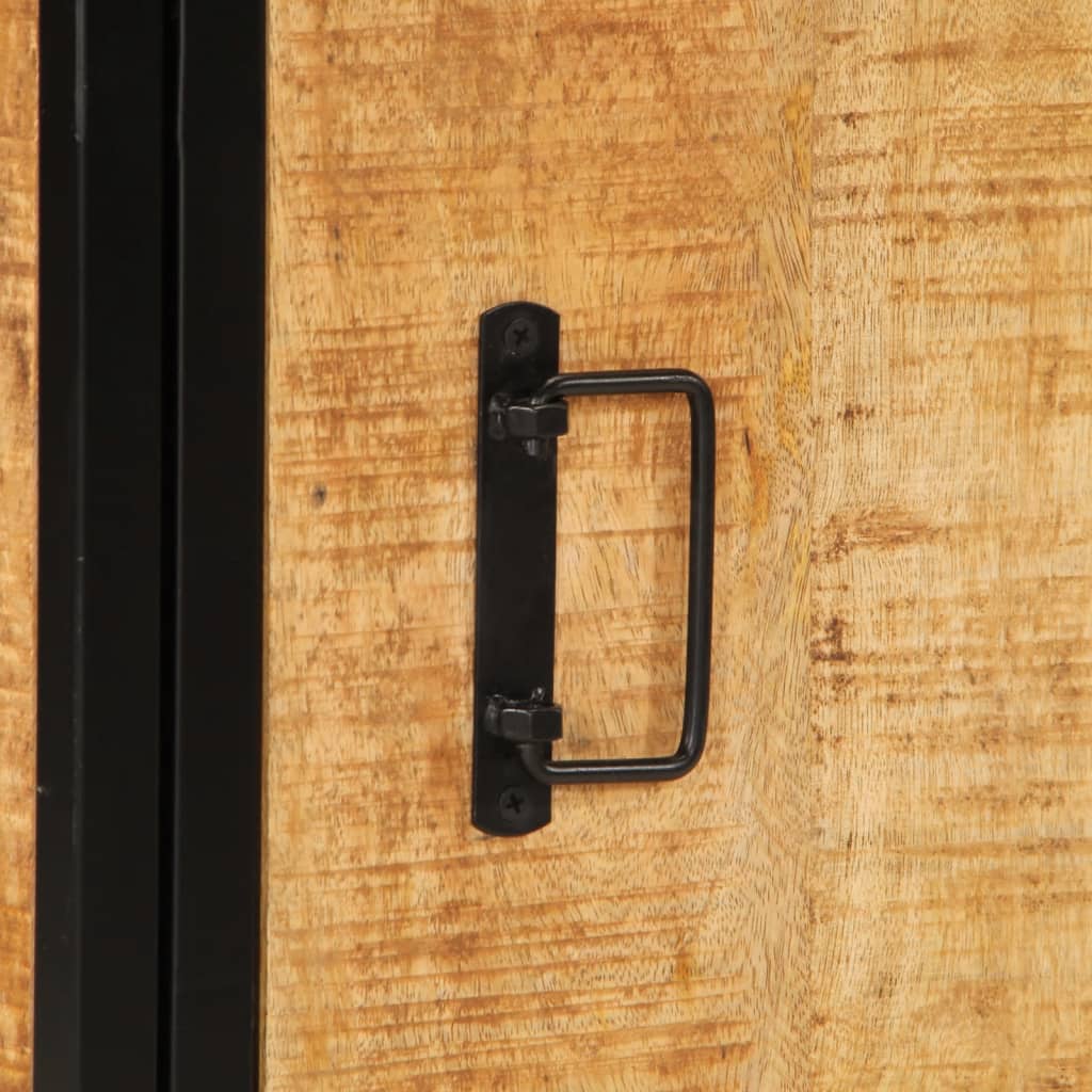 Comodino-Tavolino da notte 40x30x52,5 cm in Legno Massello di Mango Grezzo