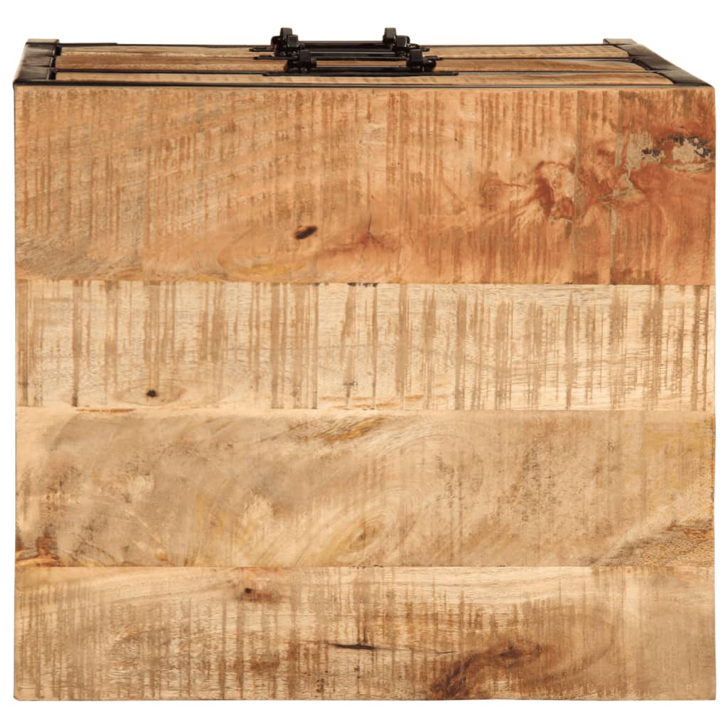 Comodino con 3 Cassetti 40x35x63 cm Legno Massello Mango Grezzo 358505