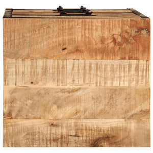 Comodino con 3 Cassetti 40x35x63 cm Legno Massello Mango Grezzo 358505