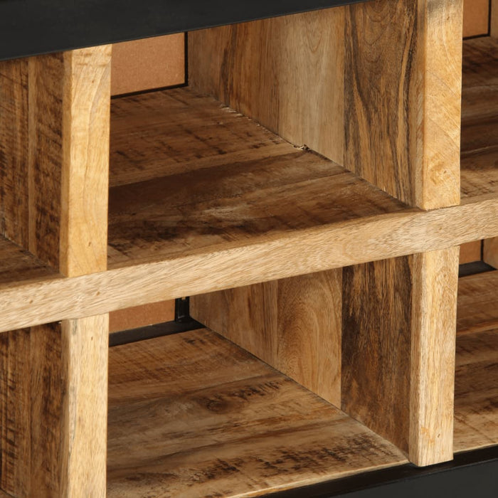 Panca Porta Scarpe 110x35x51cm Legno Massello di Mango Grezzo 358508