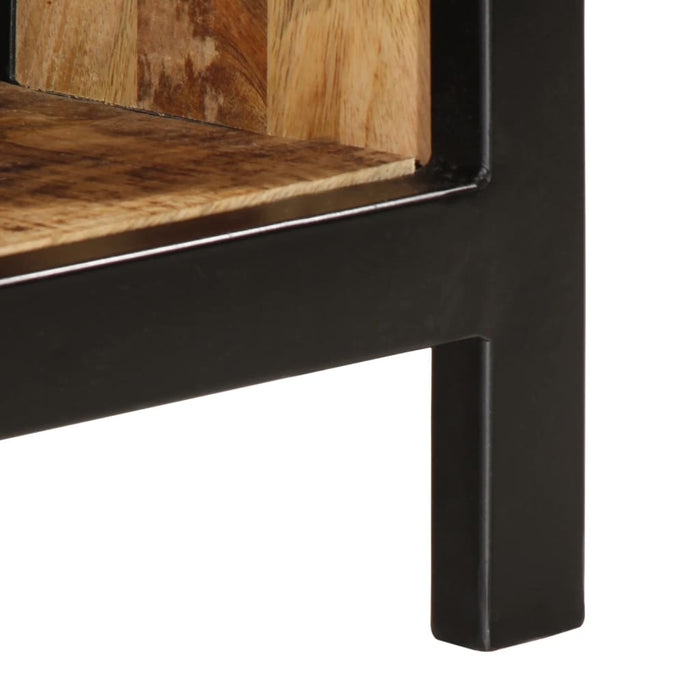 Panca Porta Scarpe 110x35x51cm Legno Massello di Mango Grezzo 358508