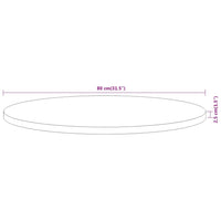 Piano per Tavolo Ø80x2,5 cm Rotondo in Legno Massello di Acacia 370054