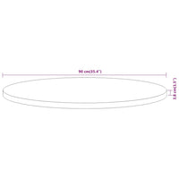 Piano per Tavolo Ø90x3,8 cm Rotondo in Legno Massello di Acacia 370057