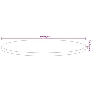 Piano per Tavolo Ø90x3,8 cm Rotondo in Legno Massello di Acacia