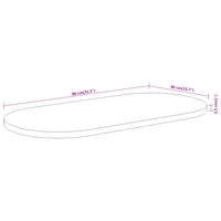 Piano Tavolo 80x40x2,5cm Ovale in Legno Massello di Acacia 370082