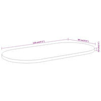 vidaXL Piano Tavolo 120x60x3,8 cm Ovale in Legno Massello di Acacia