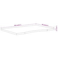 Piano Scrivania 100x60x2,5cm Rettangolare Legno Massello Acacia