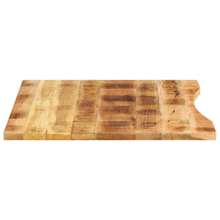 Piano Scrivania con Curva 110x80x2,5cm Massello Grezzo di Mango