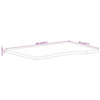 Piano Scrivania con Curva 100x50x2,5cm Massello Grezzo di Mango