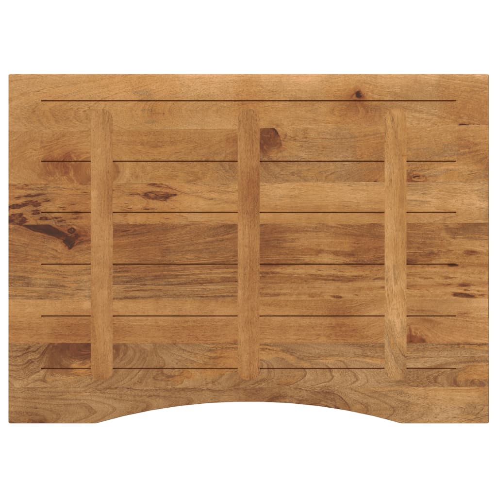 Piano Scrivania con Curva 100x80x2,5cm Massello Grezzo di Mango