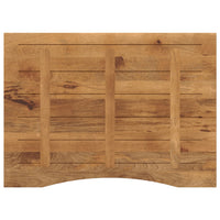 Piano Scrivania con Curva 100x80x2,5cm Massello Grezzo di Mango