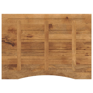 Piano Scrivania con Curva 100x80x2,5cm Massello Grezzo di Mango